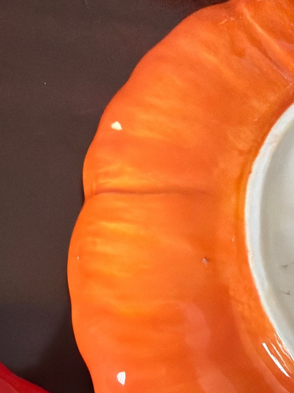 Set of 4 Clay Art Poppies Figural Appetizer Plates Red Orange Floral Ceramic 6" - Picture 12 of 12